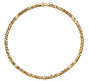 Fope Vendome 18ct Yellow Gold 0.10ct Diamond Necklace