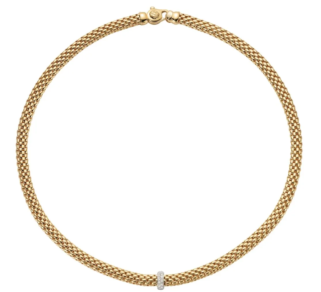 Fope Vendome 18ct Yellow Gold 0.10ct Diamond Necklace