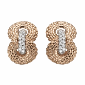 Fope 18ct Rose & White Gold 0.11ct Diamond Circe Earrings