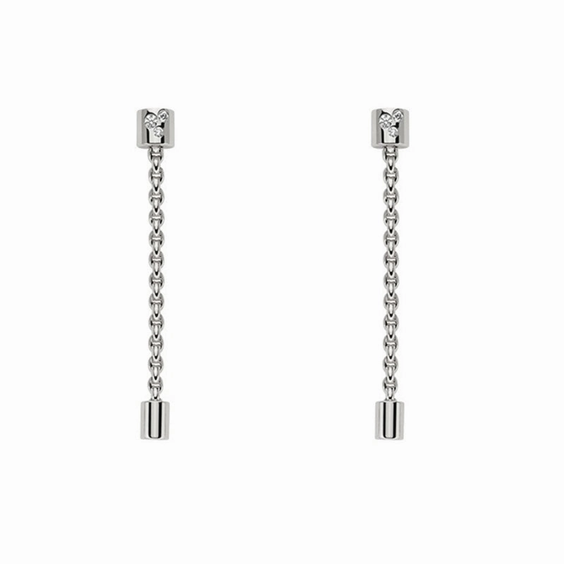 Fope Aria 18ct White Gold 0.09ct Diamond Pendant Earrings
