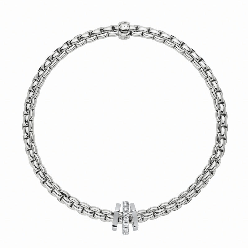 Fope Eka 18ct White Gold 0.15ct Diamond Bracelet