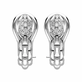 Fope Eka Tiny 18ct White Gold 0.19ct Diamond Hoop Earrings