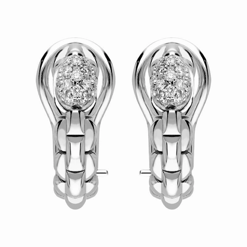 Fope Eka Tiny 18ct White Gold 0.19ct Diamond Hoop Earrings