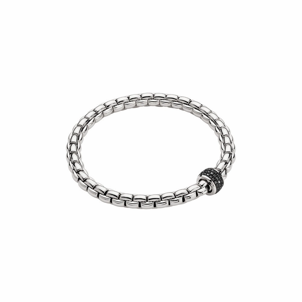 Fope Eka Tiny 18ct White Gold 0.54ct Black Diamond Bracelet
