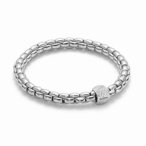 Fope Flex'it Eka 18ct White Gold 0.49ct Diamond Bracelet