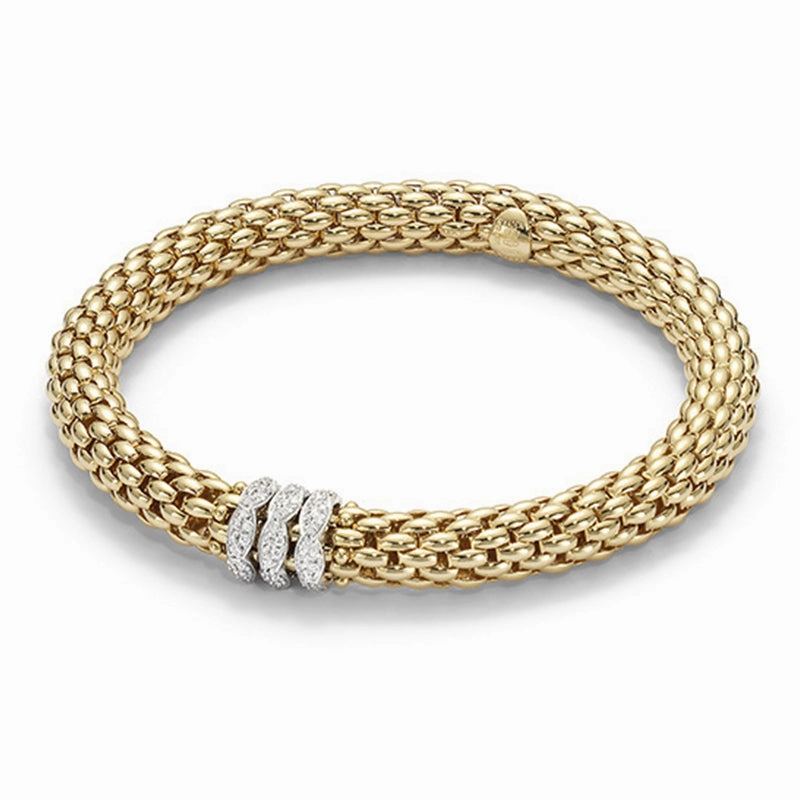 Fope Flex'it Love Nest 18ct Yellow Gold 0.57ct Diamond Bracelet