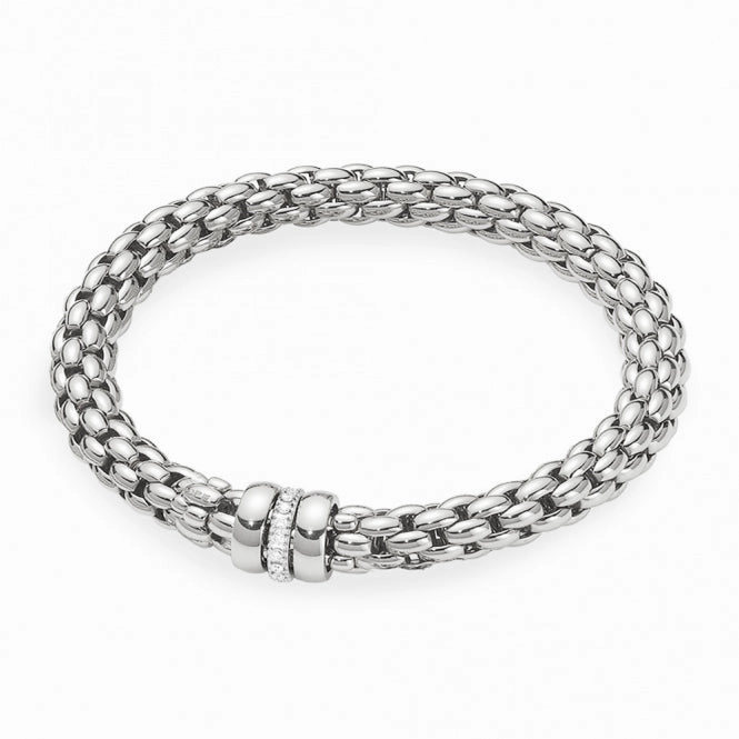 Fope Flex'It Niue 18ct White Gold 0.19ct Diamond Bracelet