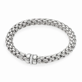 Fope Flex'It Niue 18ct White Gold 0.19ct Diamond Bracelet