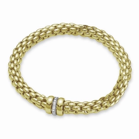 Fope Flex'It Niue 18ct Yellow Gold 0.19ct Diamond Bracelet