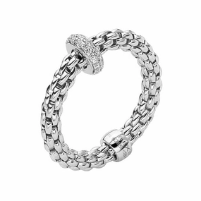 Fope Flex'it Prima 18ct White Gold 0.18ct Diamond Ring