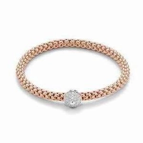 Fope Flex'it Solo 18ct Rose Gold 0.23ct Diamond Bracelet