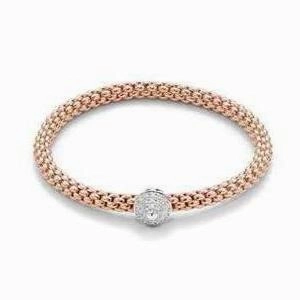 Fope Flex'it Solo 18ct Rose Gold 0.23ct Diamond Bracelet