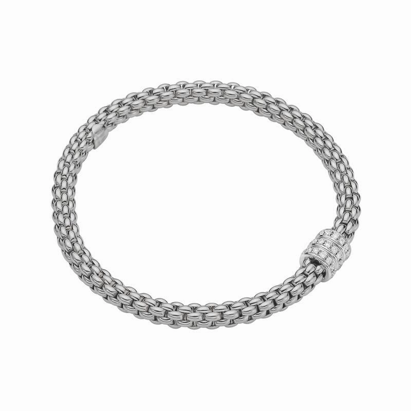Fope Flex'it Solo 18ct White Gold 0.30ct Diamond Bracelet D