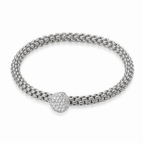 Fope Flex'it Solo 18ct White Gold 0.41ct Diamond Bracelet