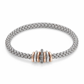 Fope Flex'It Solo 18ct White Gold 0.45ct Black Diamond Bracelet