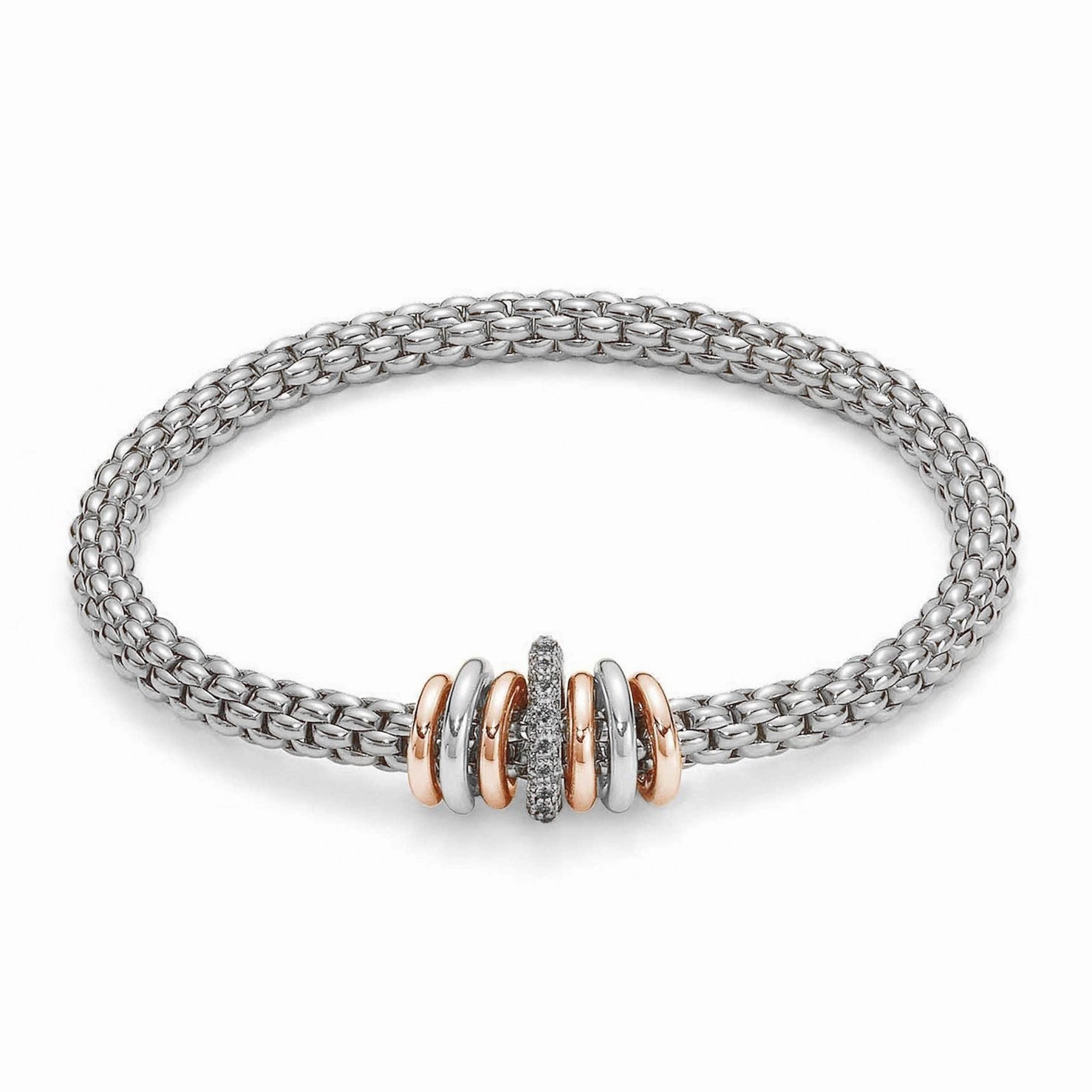 Fope Flex'It Solo 18ct White Gold 0.45ct Black Diamond Bracelet