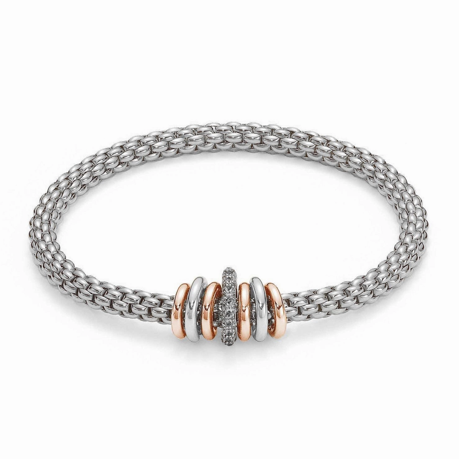 Fope Flex'It Solo 18ct White Gold 0.45ct Black Diamond Bracelet