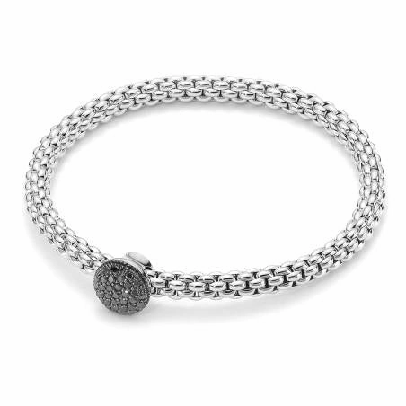 Fope Flex'It Solo 18ct White Gold 0.47ct Black Diamond Bracelet