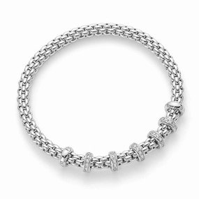 Fope Flex'it Solo 18ct White Gold 0.50ct Diamond Bracelet