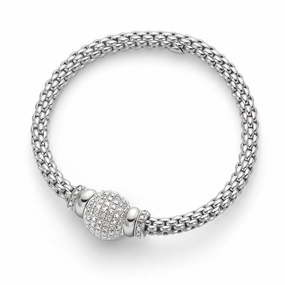 Fope Flex'It Solo 18ct White Gold 1.64ct Diamond Bracelet