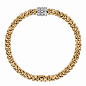 Fope Flex'it Solo 18ct Yellow Gold 0.30ct Diamond Bracelet