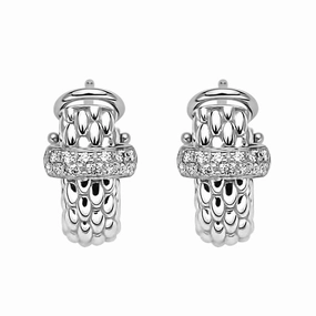 Fope Flex'It Vendome 18ct White Gold 0.20ct Diamond Earrings