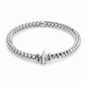 Fope Flex'It Wild Rose 18ct White Gold 0.12ct Diamond Bracelet