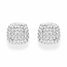 Fope Luci 18ct White Gold Cushion Earrings