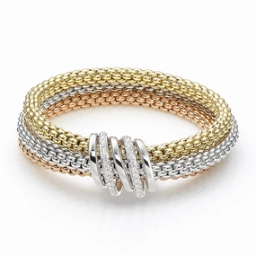 Fope MiaLuce 18ct White, Rose and Yellow Gold 0.54ct Diamond Bracelet
