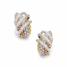 Fope MiaLuce 18ct Yellow White and Rose Gold Diamond Earrings