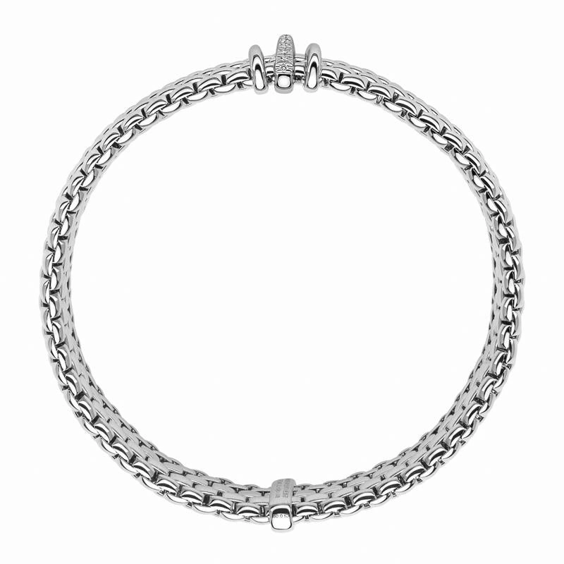 Fope Panorama 18ct White Gold 0.08ct Diamond Rondelle Bracelet