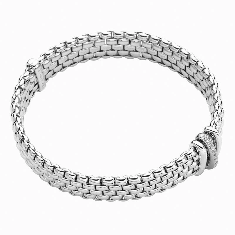 Fope Panorama 18ct White Gold 0.08ct Diamond Rondelle Bracelet