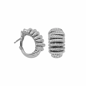 Fope Panorama 18ct White Gold 1.06ct Diamond Hoop Earrings