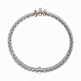 Fope Panorama 18ct White Gold Mixed Rondelle Bracelet