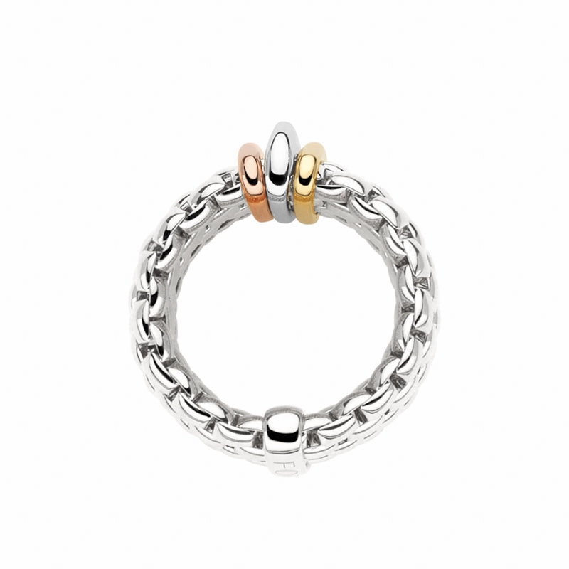 Fope Panorama 18ct White Gold Mixed Rondelle Ring