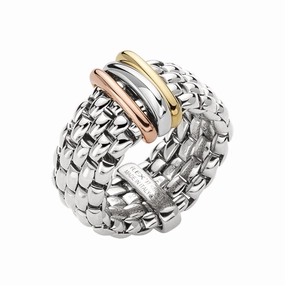 Fope Panorama 18ct White Gold Mixed Rondelle Ring