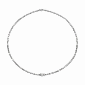 Fope Prima 18ct White Gold 0.20ct Diamond Necklace