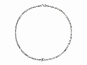 Fope Solo 18ct White Gold 0.29ct Diamond 43cm Necklace