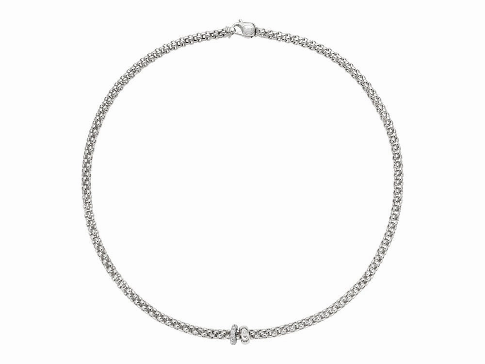 Fope Solo 18ct White Gold 0.29ct Diamond 43cm Necklace