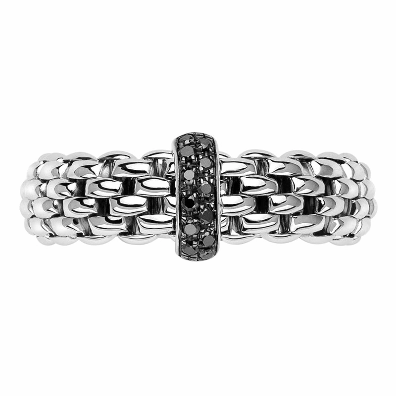 Fope Vendome 18ct White Gold 0.11ct Black Diamond Ring