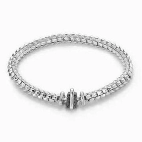 Fope Wild Rose 18ct White Gold 0.23ct Black Diamond Bracelet