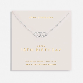 Forever Yours Happy 18th Birthday Silver Plated Necklace 7492