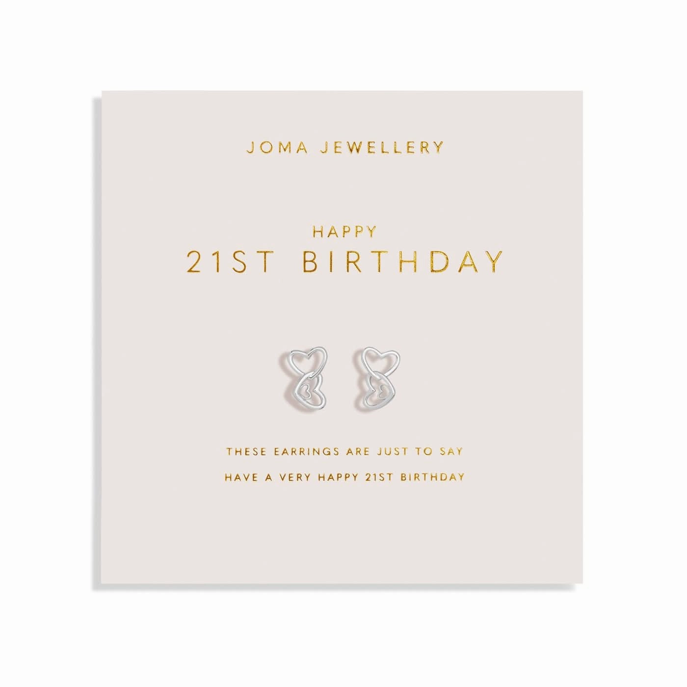 Forever Yours Happy 21st Birthday Silver Plated Earrings 7512