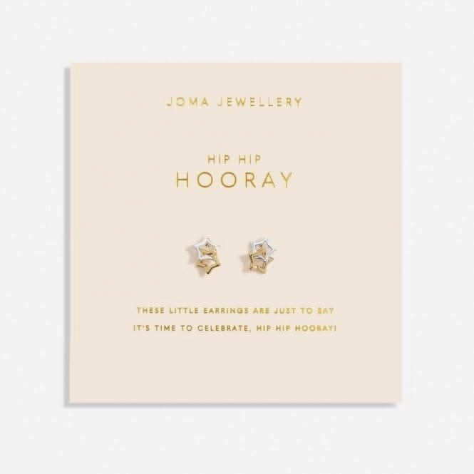 Forever Yours Hip Hip Hooray Silver Gold Plated Earrings 6763