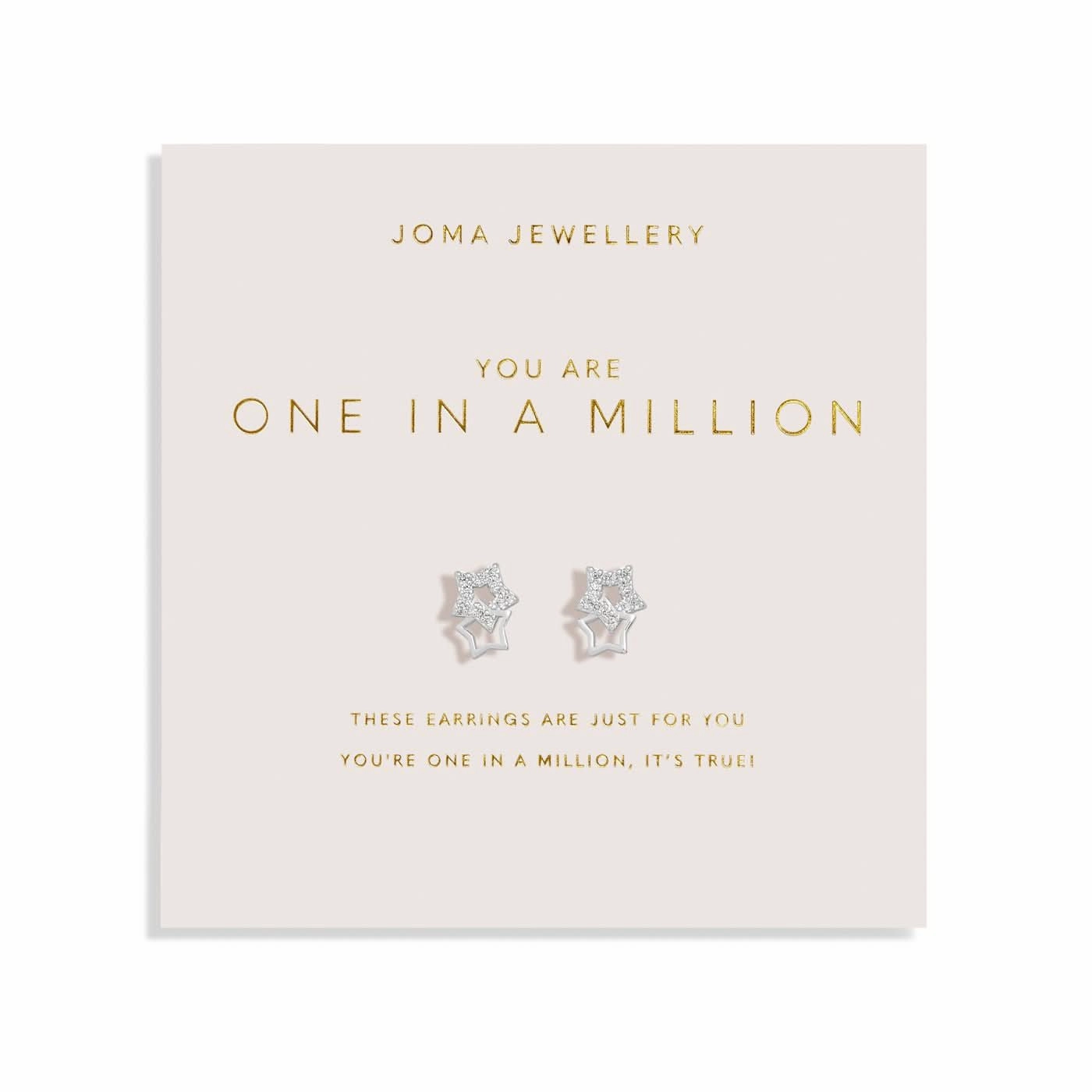 Forever Yours You Are One A Million Silver Plated Earrings 7510