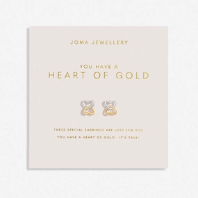 Forever Yours You Have A Heart Of Gold Silver Gold Plated Earrings 7514