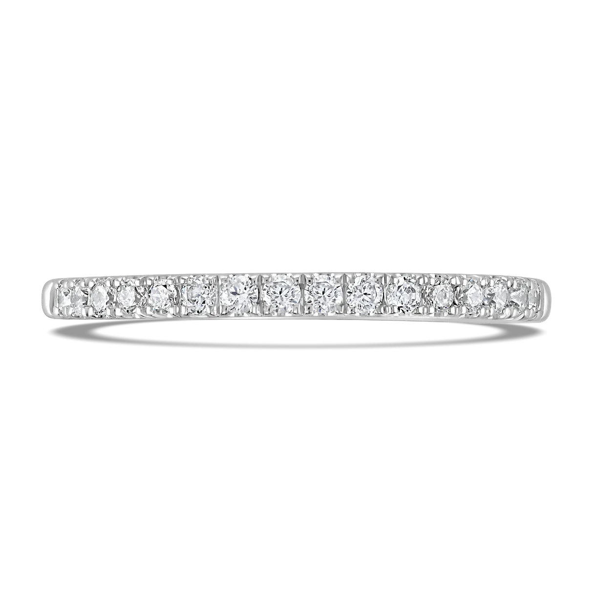 French Set Round Brlliant Cut Diamond Band In Platinum