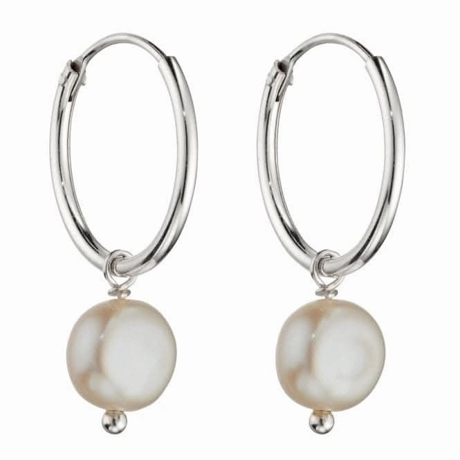 Freshwater Pearl Assembled Hoop Earrings E6015W