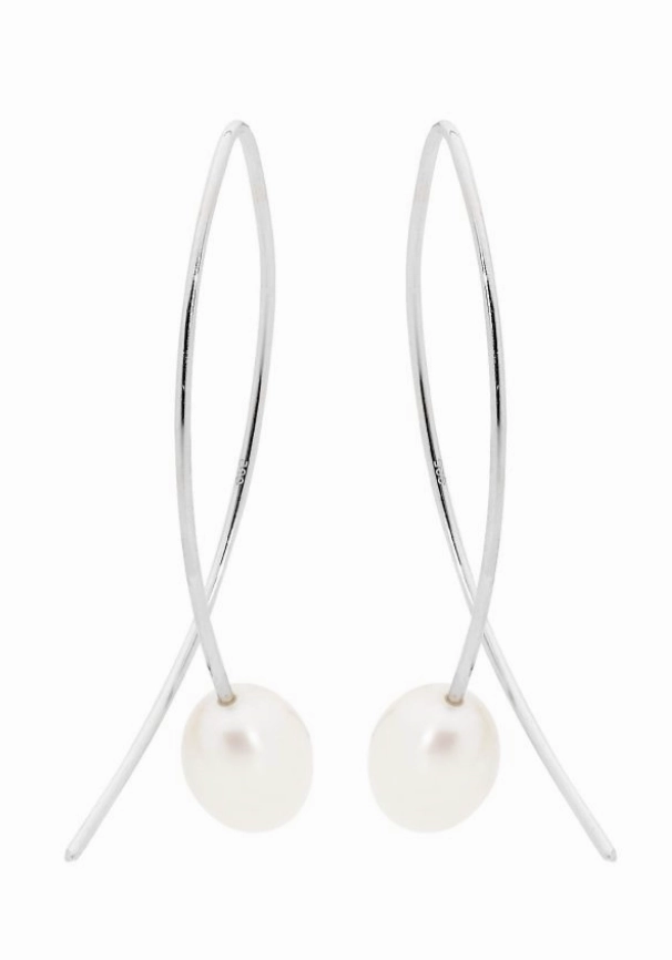 Freshwater Pearl Crossover Earrings