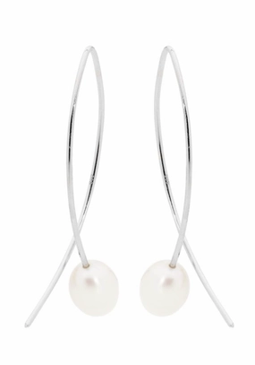 Freshwater Pearl Crossover Earrings